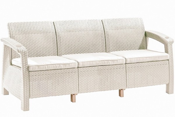 Трёхместный диван  Yalta Sofa 3 Seat белый купить в Борисоглебске