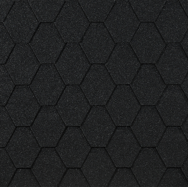 Гибкая черепица EURASIA Docke, Коллекция ШЕСТИГРАННИК Чёрный купить в Борисоглебске