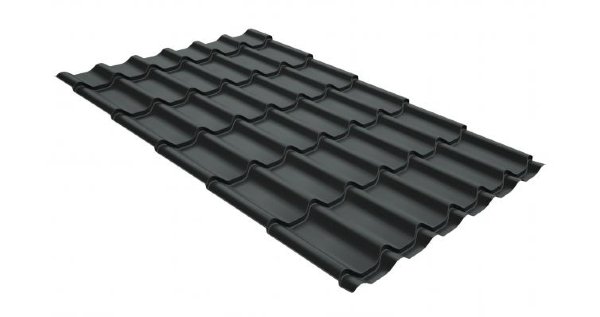 Металлочерепица классик GL 0,5 GreenCoat Pural Matt RR 23 темно-серый (RAL 7024 мокрый асфальт) купить в Борисоглебске