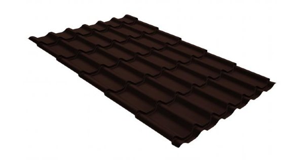 Металлочерепица классик GL 0,5 GreenCoat Pural RR 887 шоколадно-коричневый (RAL 8017 шоколад) купить в Борисоглебске
