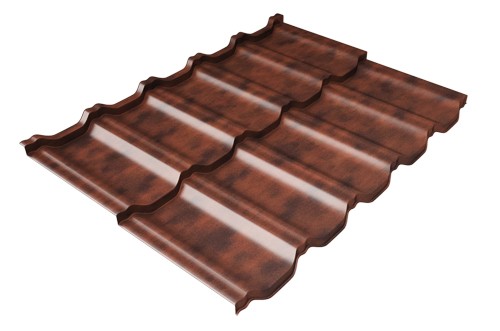 Металлочерепица модульная Квинта Uno Grand Line c 3D резом 0,45 Safari Twincolor Brown купить в Борисоглебске