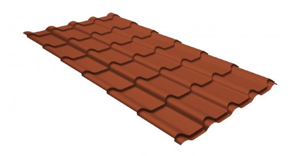 Металлочерепица камея GL 0,5 GreenCoat Pural RR 750 кирпично-красный (RAL 8004 терракота) купить в Борисоглебске