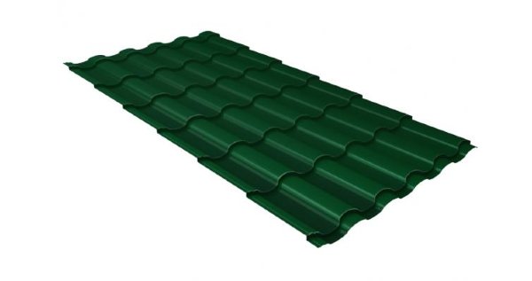 Металлочерепица кредо 0,5 Satin RAL 6005 зеленый мох купить в Борисоглебске
