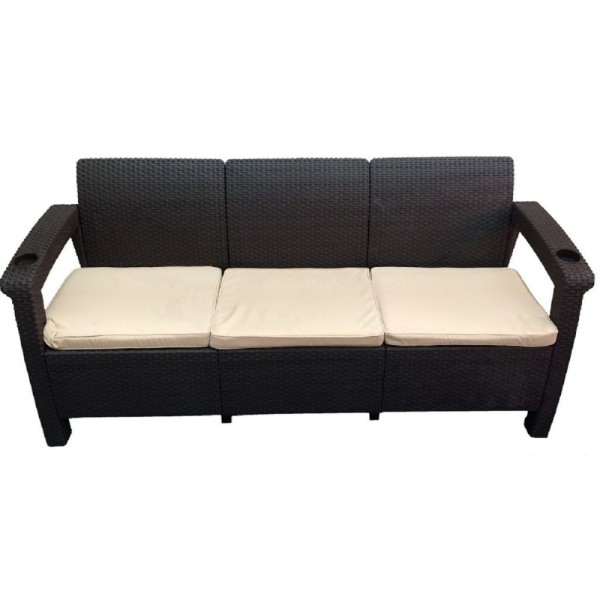 Трёхместный диван  Yalta Sofa 3 Seat венге купить в Борисоглебске