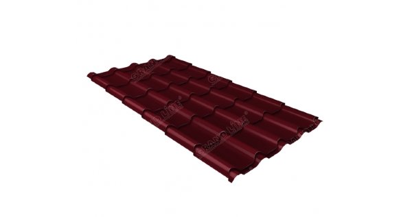 Металлочерепица камея 0,5 Satin RAL 3005 красное вино купить в Борисоглебске