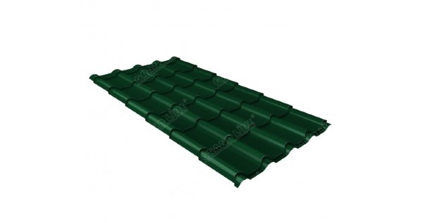 Металлочерепица камея 0,5 Satin RAL 6005 зеленый мох купить в Борисоглебске