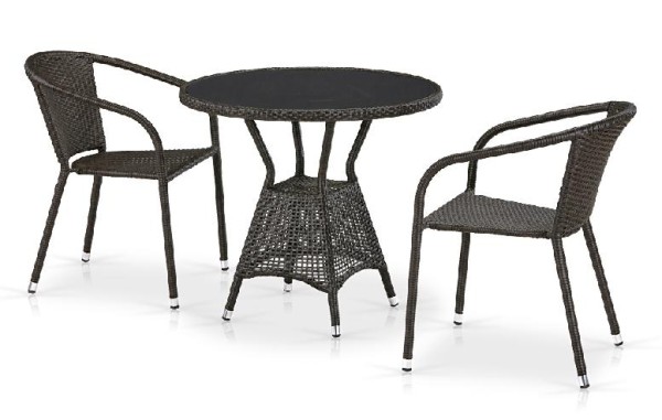 Комплект плетеной мебели AFINA из иск. ротанга T707ANS/Y137C-W53 Brown 2Pcs купить в Борисоглебске
