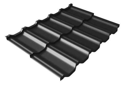 Металлочерепица модульная Квинта Uno Grand Line c 3D резом 0,5 Satin Мatt RAL 9005 черный купить в Борисоглебске