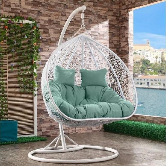 Кресло Подвесное из искусственного ротанга AFM-109A White/Green купить в Борисоглебске