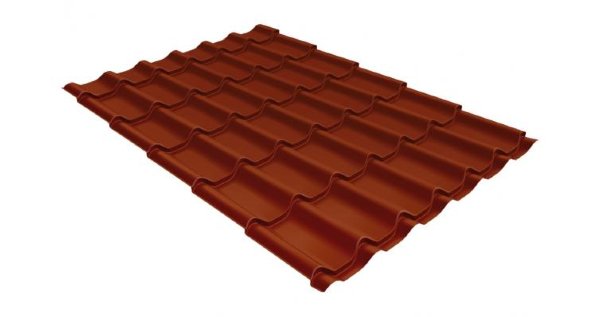 Металлочерепица классик GL 0,5 Velur20 RAL 8004 терракота купить в Борисоглебске