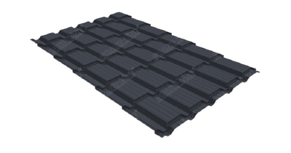 Металлочерепица GL квадро профи 0,5 Satin RAL 7024 мокрый асфальт купить в Борисоглебске