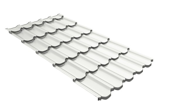 Металлочерепица квинта плюс с 3D резом 0,5 Satin RAL 9003 сигнальный белый купить в Борисоглебске