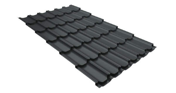 Металлочерепица квинта плюс 0,5 GreenCoat Pural Matt RR 23 темно-серый (RAL 7024 мокрый асфальт) купить в Борисоглебске