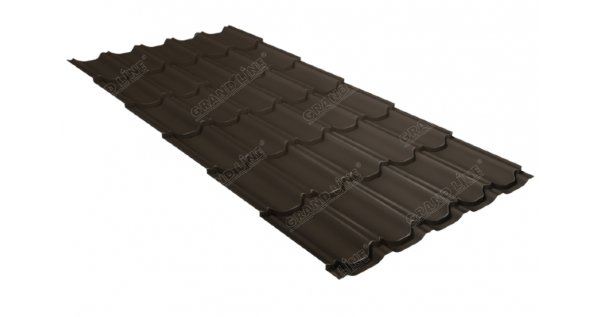 Металлочерепица квинта плюс 0,5 GreenCoat Pural Matt RR 32 темно-коричневый (RAL 8019 серо-коричневый) купить в Борисоглебске