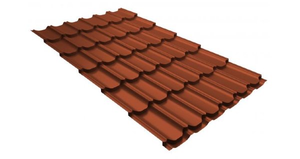 Металлочерепица квинта плюс 0,5 GreenCoat Pural RR 750 кирпично-красный (RAL 8004 терракота) купить в Борисоглебске